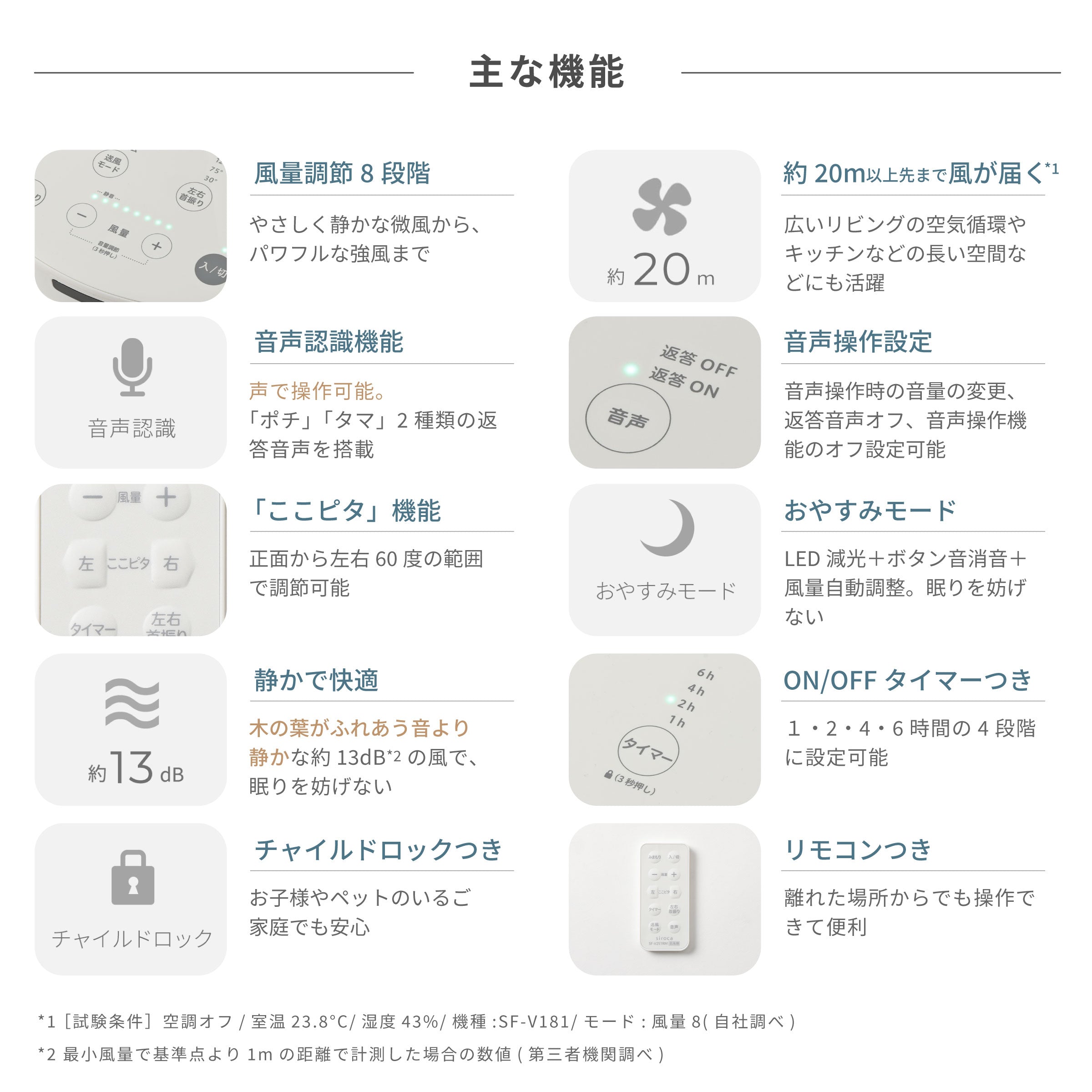 DC音声操作サーキュレーター扇風機 シロカのポチタマ扇(2025年モデル) SF-V251