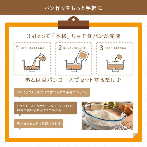 シロカ×ニップン 毎日おいしい 贅沢食パンミックス プレーン(1斤×4袋)