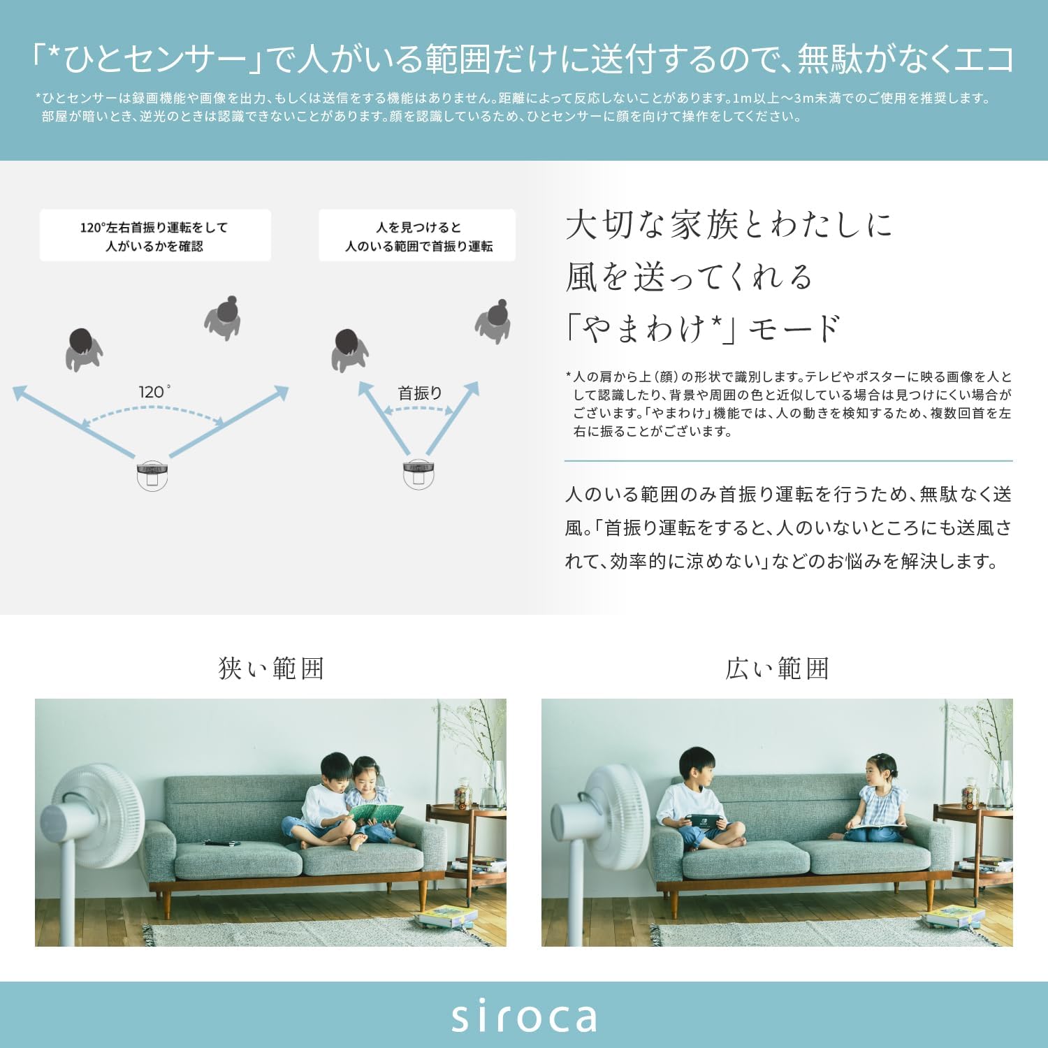 [整備済み製品] 人認識センサー付き DC扇風機 めくばりファン