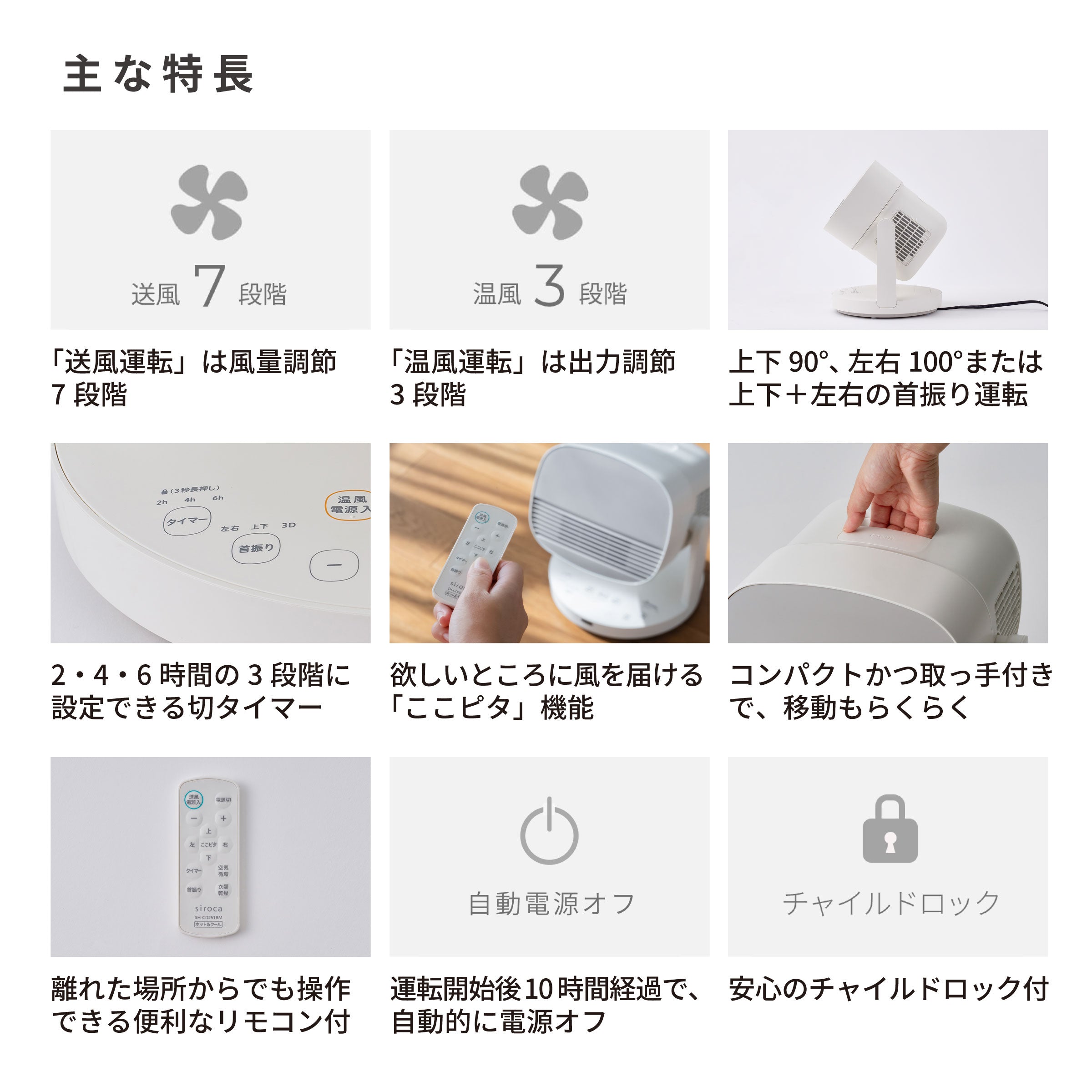 [ 一年中ずっと使える] HOT&COOL サーキュレーター ポカクール SH-CD251