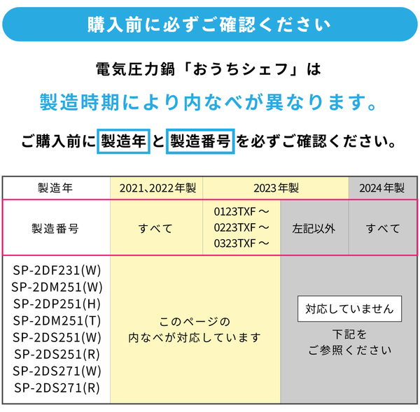 電気圧力鍋 内なべ(対応型番:SP-2DP251/SP-2DM251/SP-2DS251/SP-2DF231/SP-2DS271) SP-2D200-UN